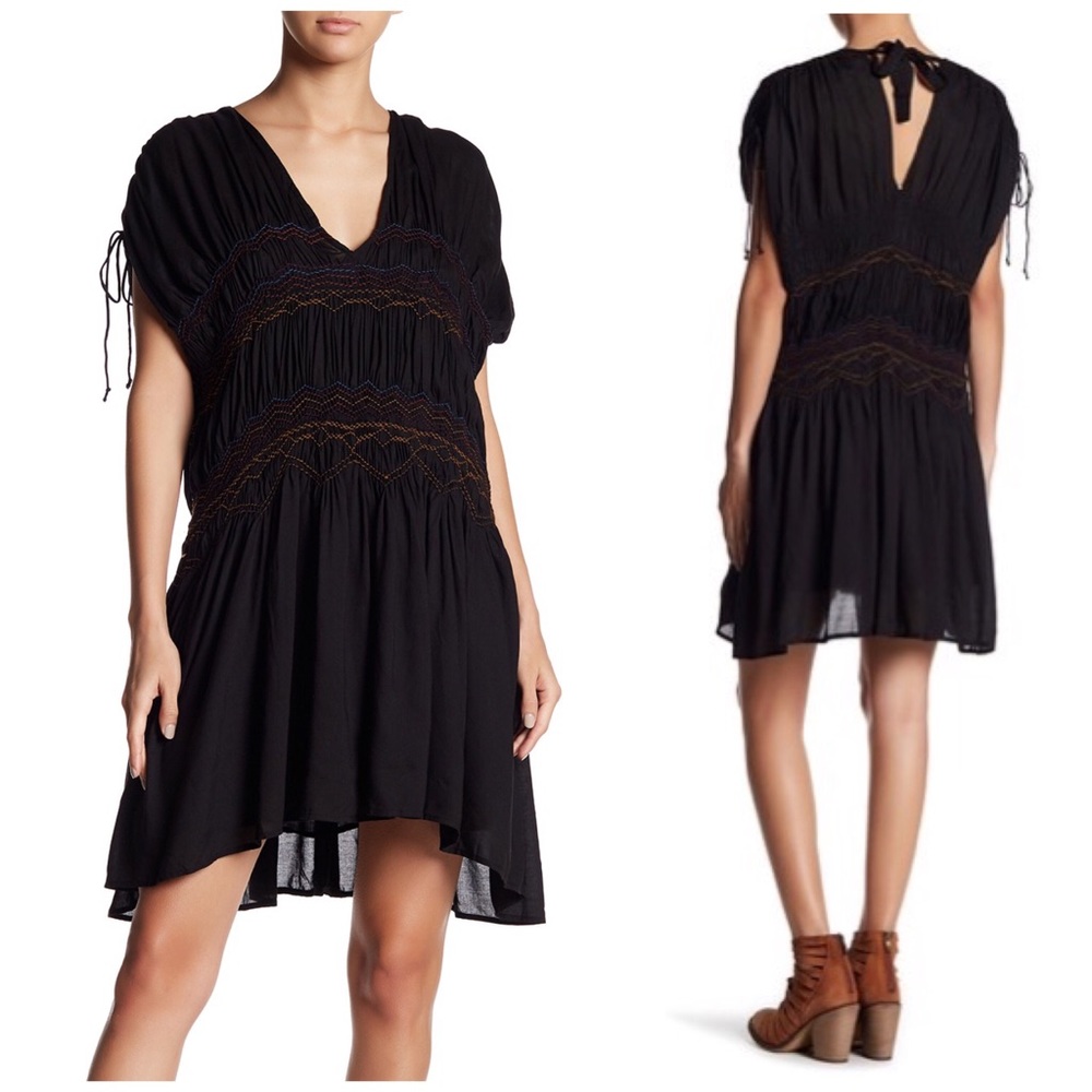 🆕 Free People Love On The Run Black Boho Dress